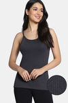 Zivame Knit Poly Thermal Spaghetti Top - Neutral Gray — thumbnail 1